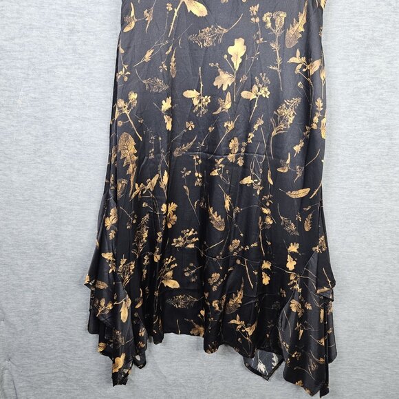 Allsaints Gianna Heligan midi dress handkerchief hem Silk Blend Women’s Sz 6 NEW - Picture 9 of 16
